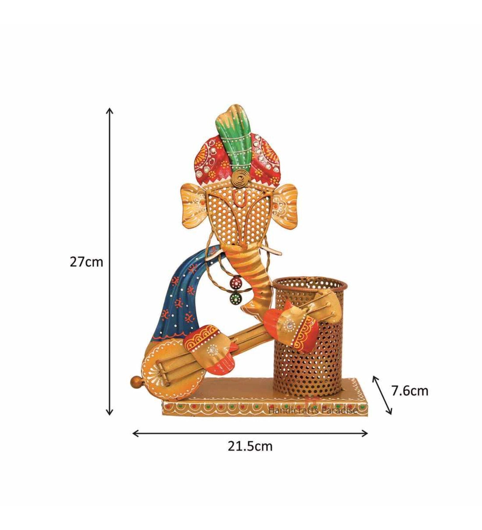 Mosaki Ganesha Pen Stand | Decorative Pen Holder Showpiece for Office