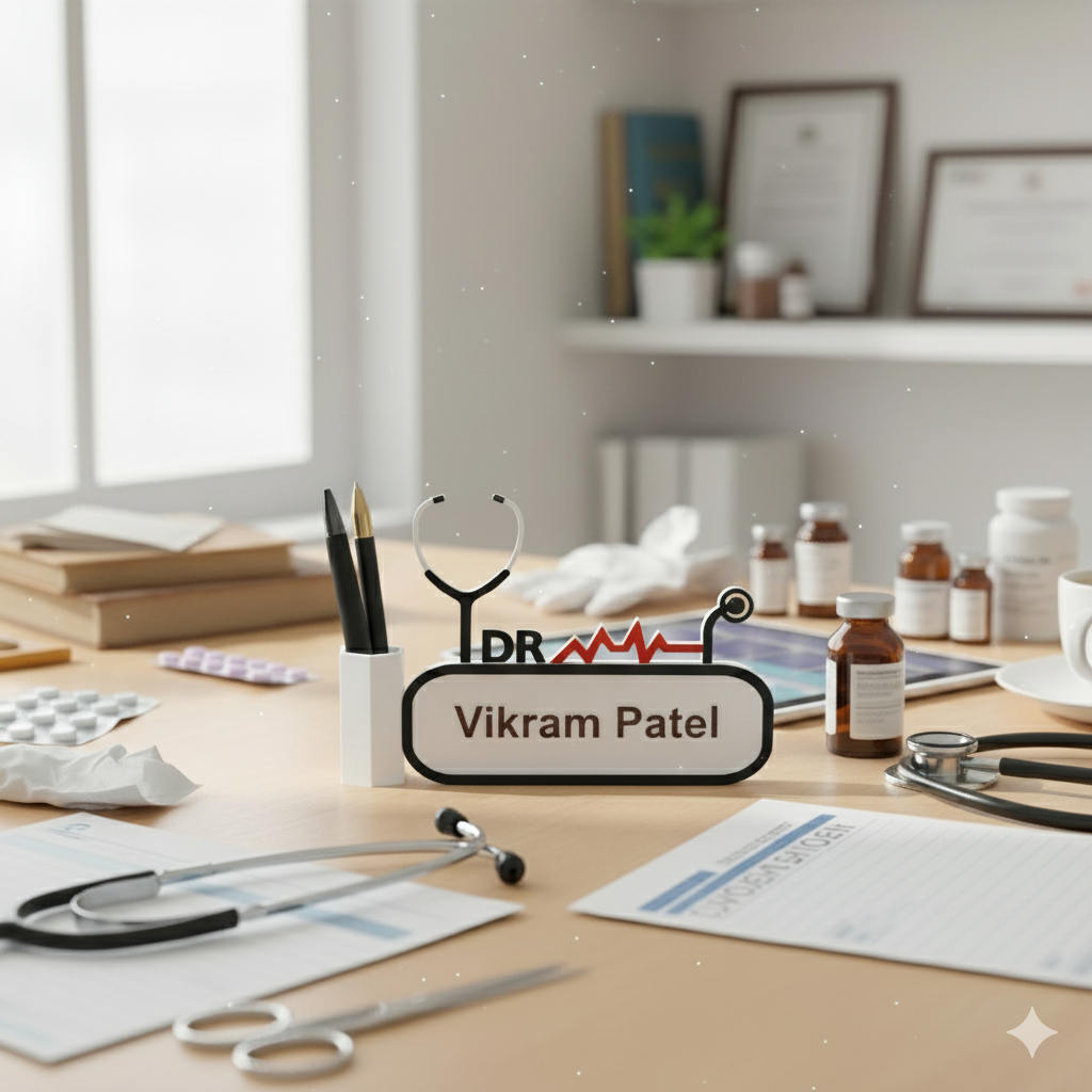 Moskai 3D Personalized Doctor Pen Stand With Custom Name | Unique Gift for Doctors