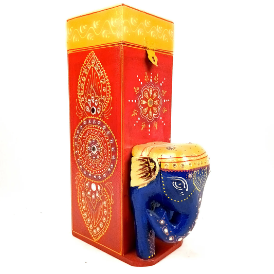 Mosaki Elephant Bottle Holder Stand | 14-Inch Handcrafted Wine Rack
