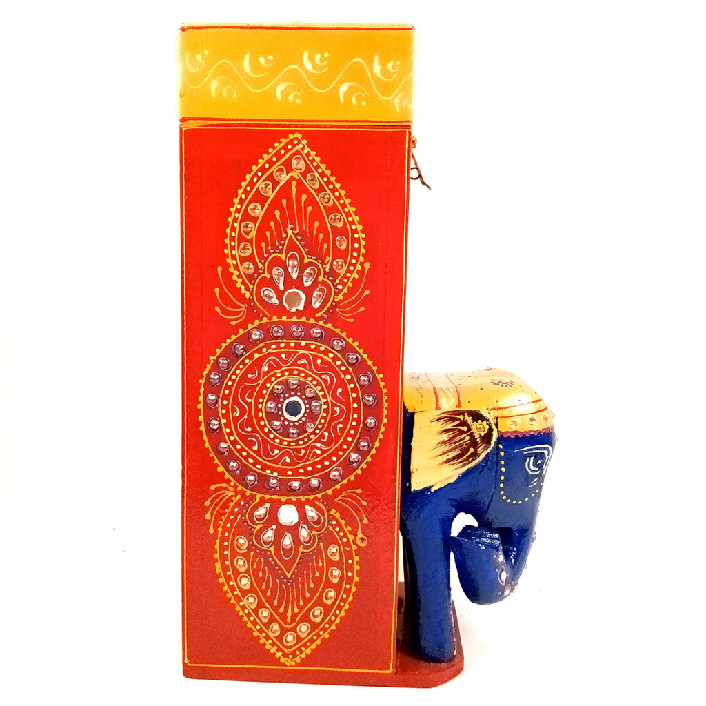 Mosaki Elephant Bottle Holder Stand | 14-Inch Handcrafted Wine Rack