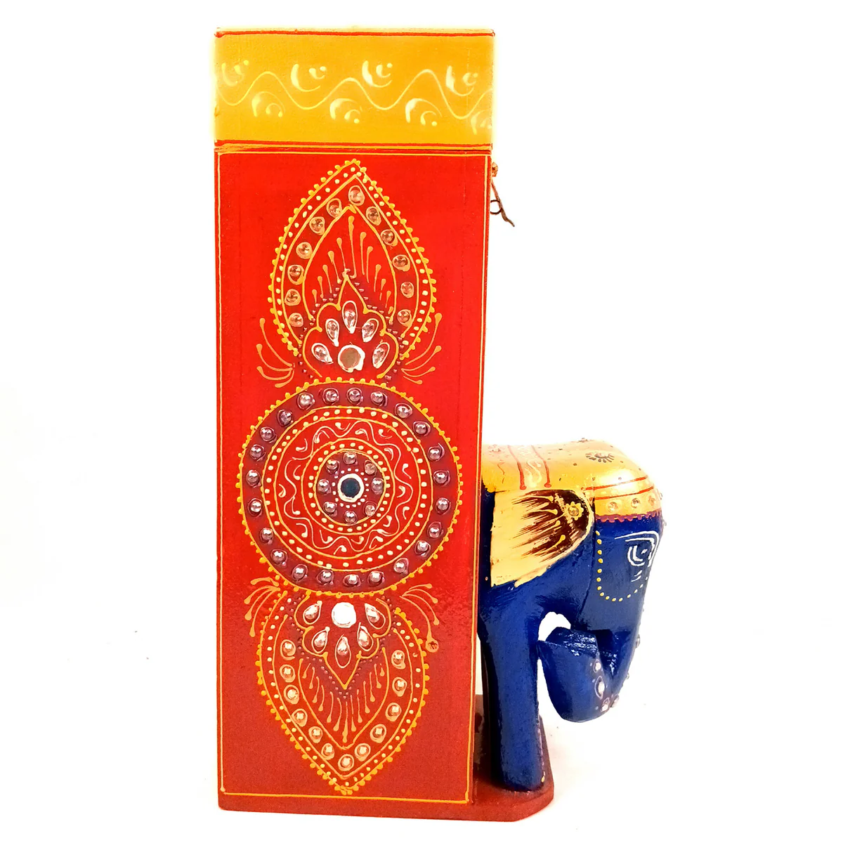 Mosaki Elephant Bottle Holder Stand | 14-Inch Handcrafted Wine Rack
