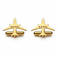 Personalized Name Aeroplane Cufflinks for Men Formal Shirt