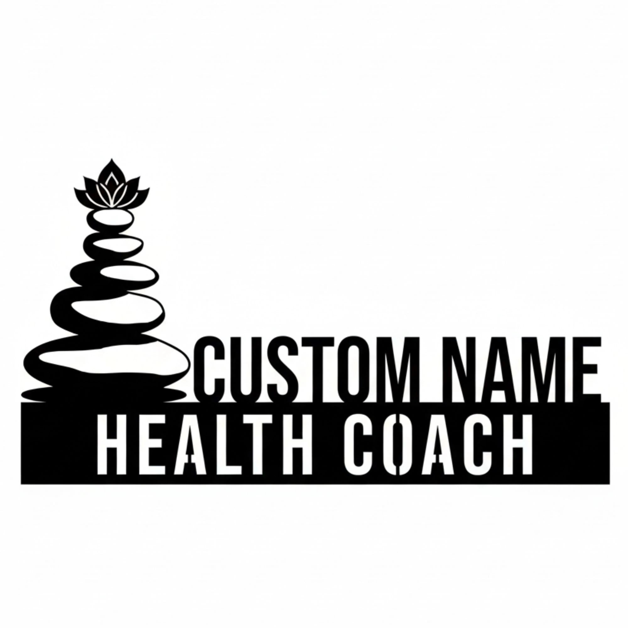 Custom Health Coach Desk Name Plate - Personalized Stainless Steel Wellness Desk Sign, Nutritionist Medical Office Decor