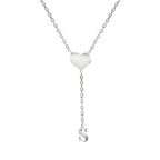 Personalized Heart Initial Y-Necklace - Custom Lariat Drop Alphabet Pendant for Women