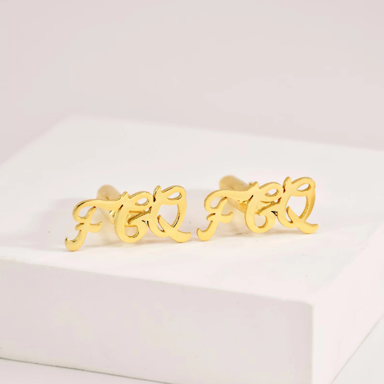 Personalized Hand-Scripted 3-Letter Initial Cufflinks – Custom Brass Monogram Jewelry