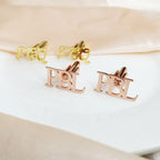 Personalized Hand-Scripted 3-Letter Initial Cufflinks – Custom Brass Monogram Jewelry