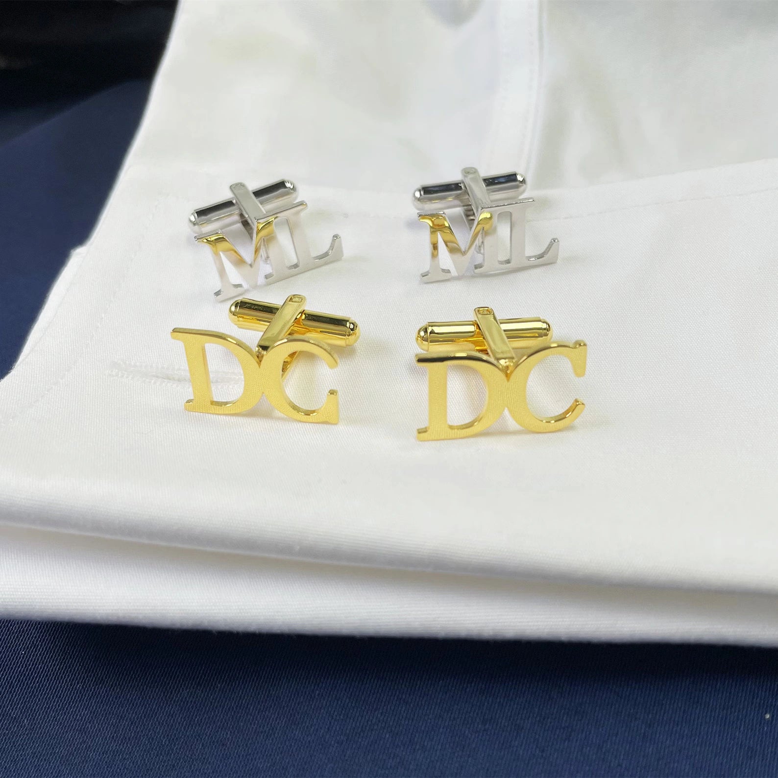 Personalized Initial Cufflinks for Men – Custom Alphabet Letter Cufflinks for Groom Wedding Accessories