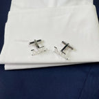 Custom 3-Initial Monogram Cufflinks for Men – Personalized Alphabet Letter Cufflinks for Wedding Accessories