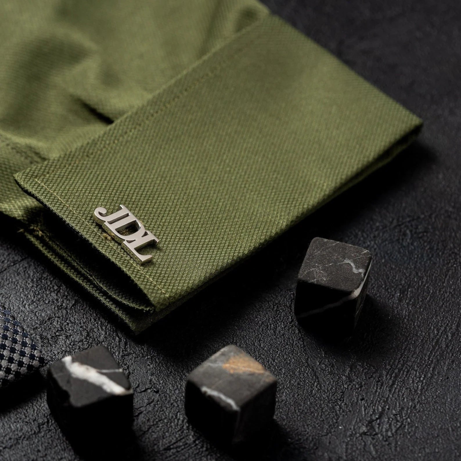 Personalized 3-Initial Monogram Cufflinks for Men – Custom Letter Cufflinks for Wedding & Groom Accessories