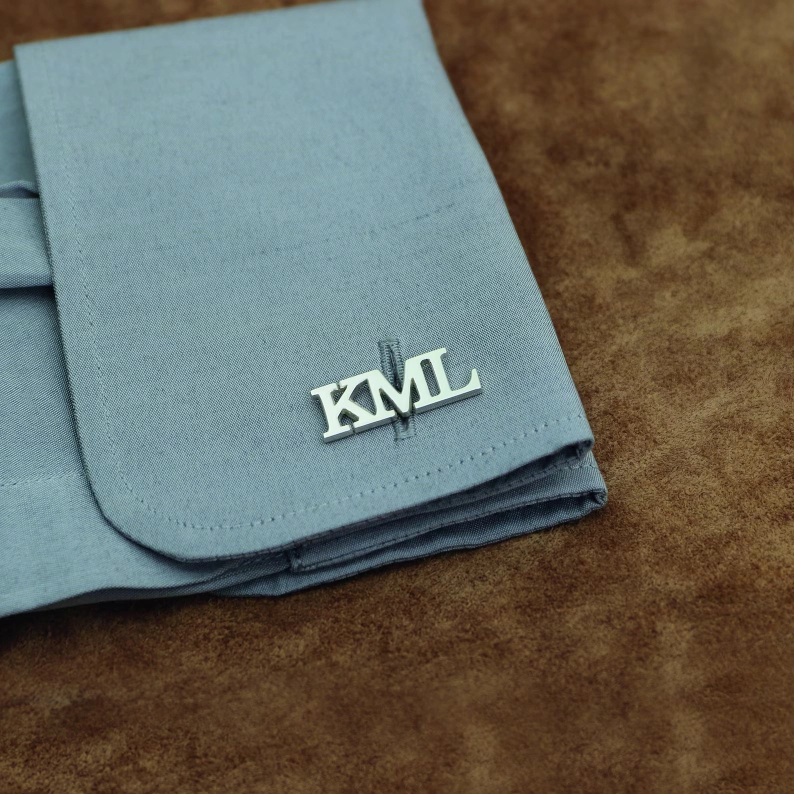 Personalized 3-Letter Signature Font Cufflinks - Custom Brass Monogram Jewelry