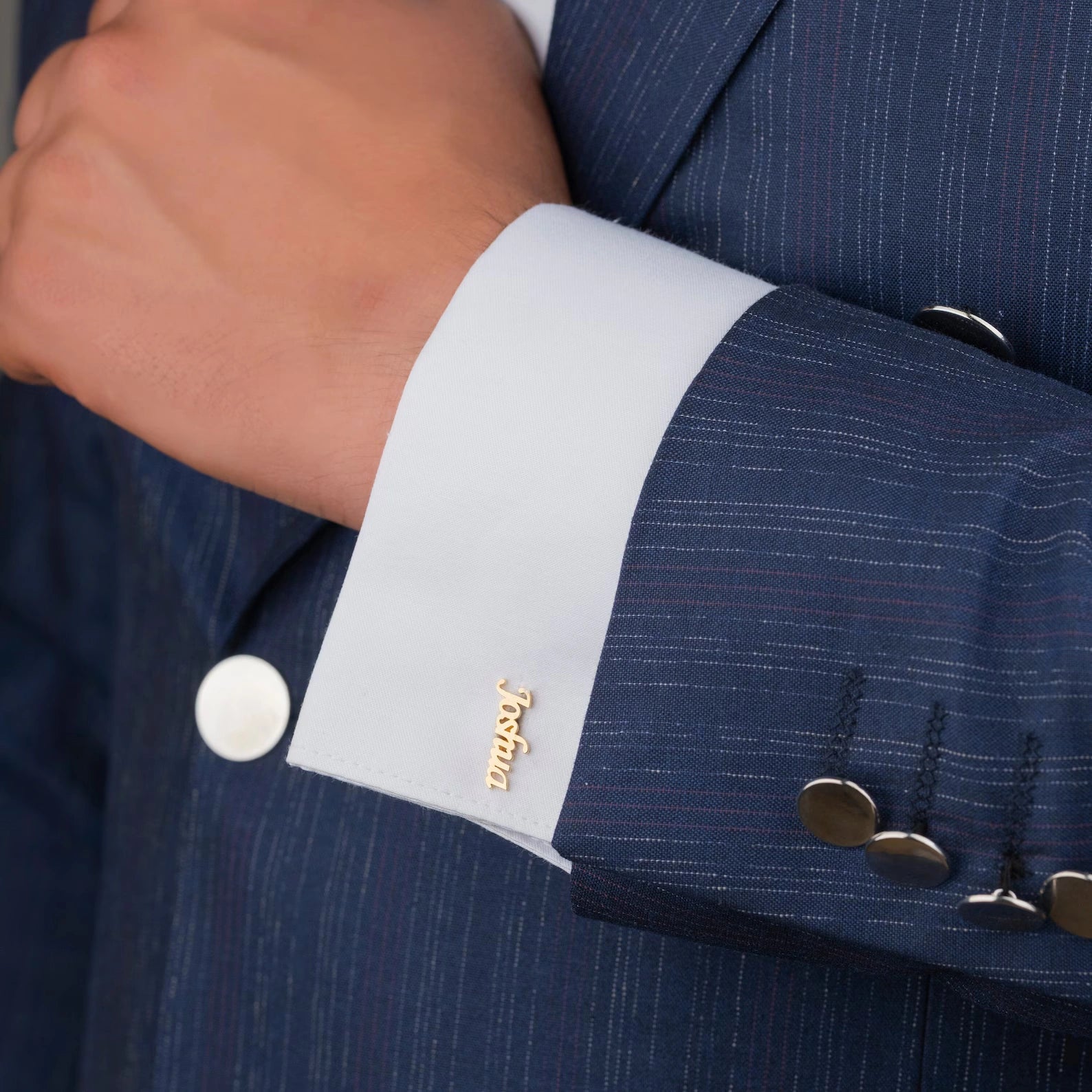 Personalized Full Name Cufflinks for Men – Handcrafted Brass Monogram Jewelry – Luxury Gift for Groom & Weddings