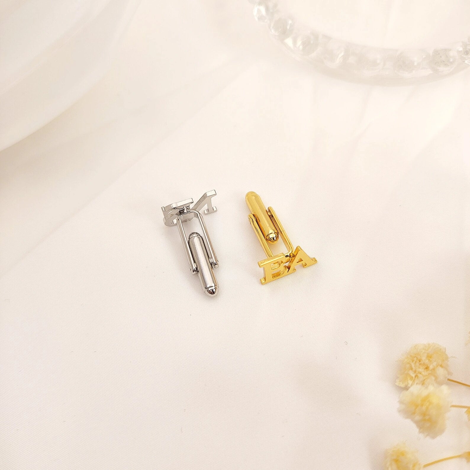 Custom Initial Name Cufflinks – Personalized Handcrafted Monogram Jewelry for Men, Groom Accessories