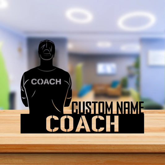 Moskai Personalized Coach Desk Nameplate | Custom Professional Coach Table Name Sign