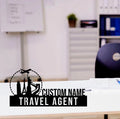 Personalized Travel Agent Desk Name Plate - Custom Stainless Steel Travel Consultant Table Sign - World Landmarks Office Decor