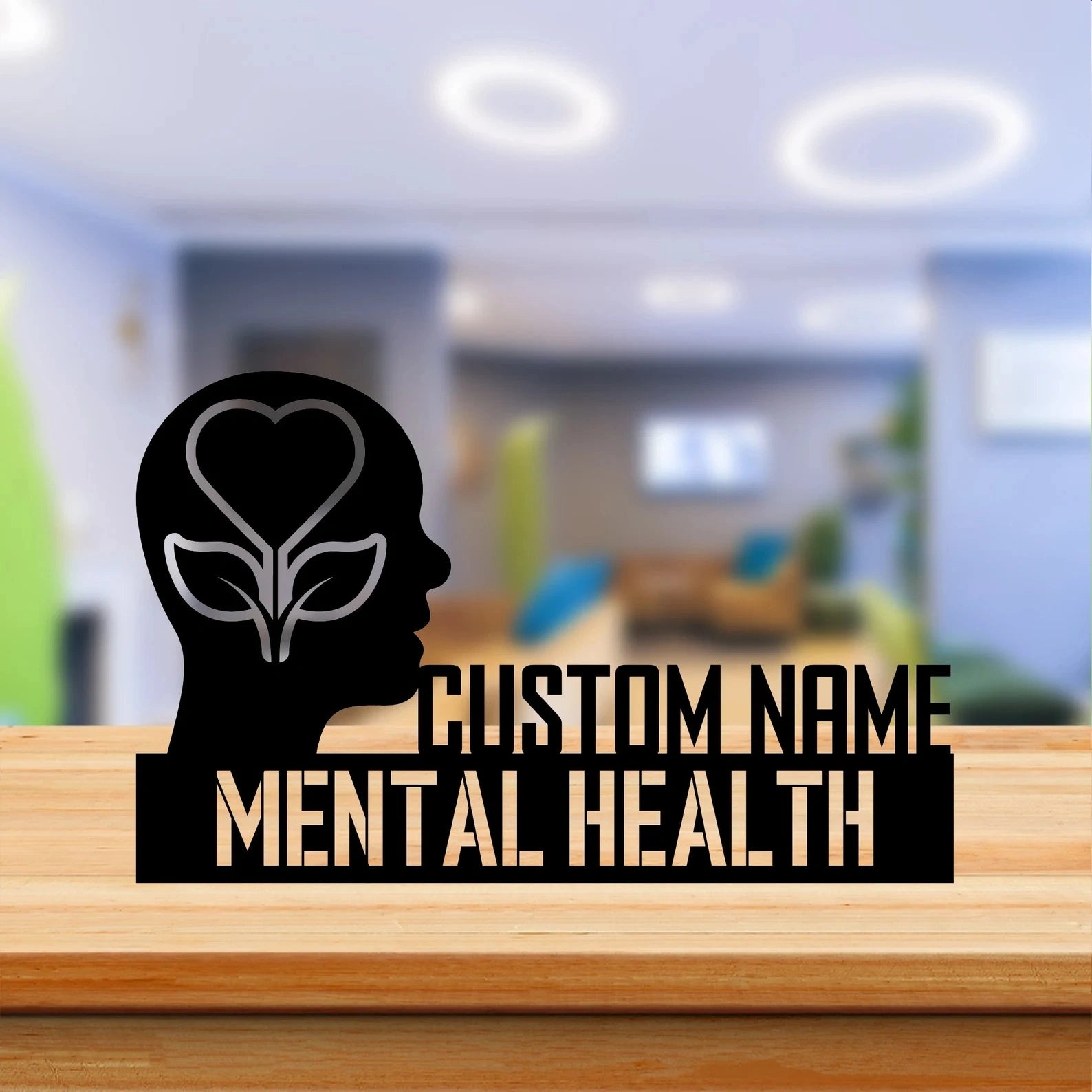 Personalized Mental Health Professional Desk Name Plate - Custom Stainless Steel Therapist Table Sign - Psychologist & Counselor Office Decor