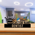 Moskai Personalized Dentist Metal Desk Nameplate – Custom Dental Office Name Sign