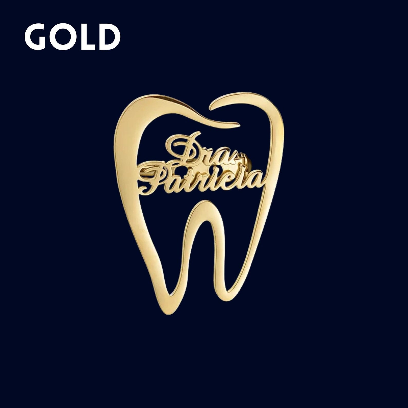 Personalized Tooth Name Brooch – Custom Dental Professional Lapel Pin