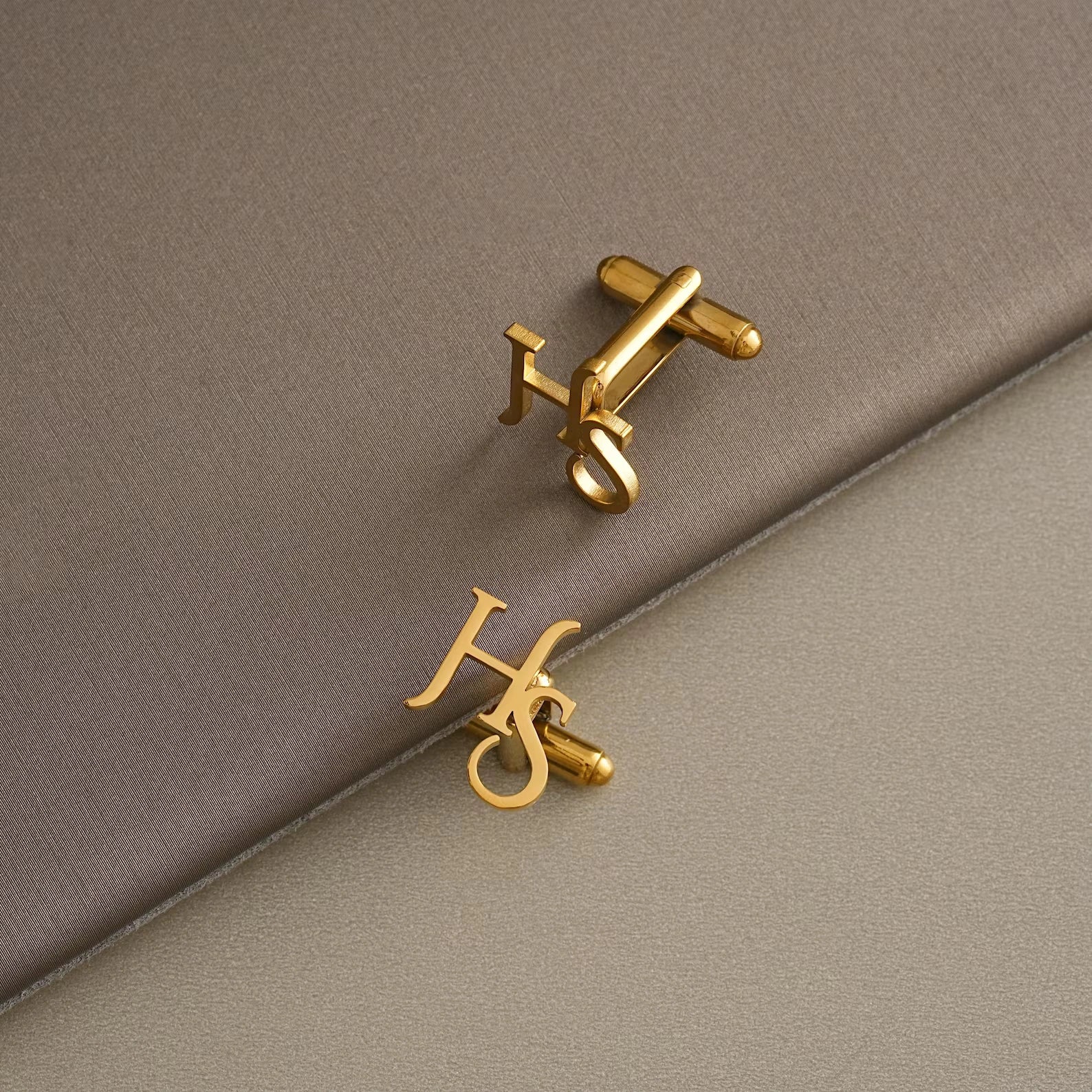 Bespoke Script Initial Cufflinks - Personalized Brass Monogram Jewelry for Men