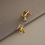 Personalized Interlocking Serif Initial Cufflinks - Custom Brass Monogram Jewelry