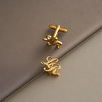 Bespoke Script Initial Cufflinks - Personalized Brass Monogram Jewelry for Men