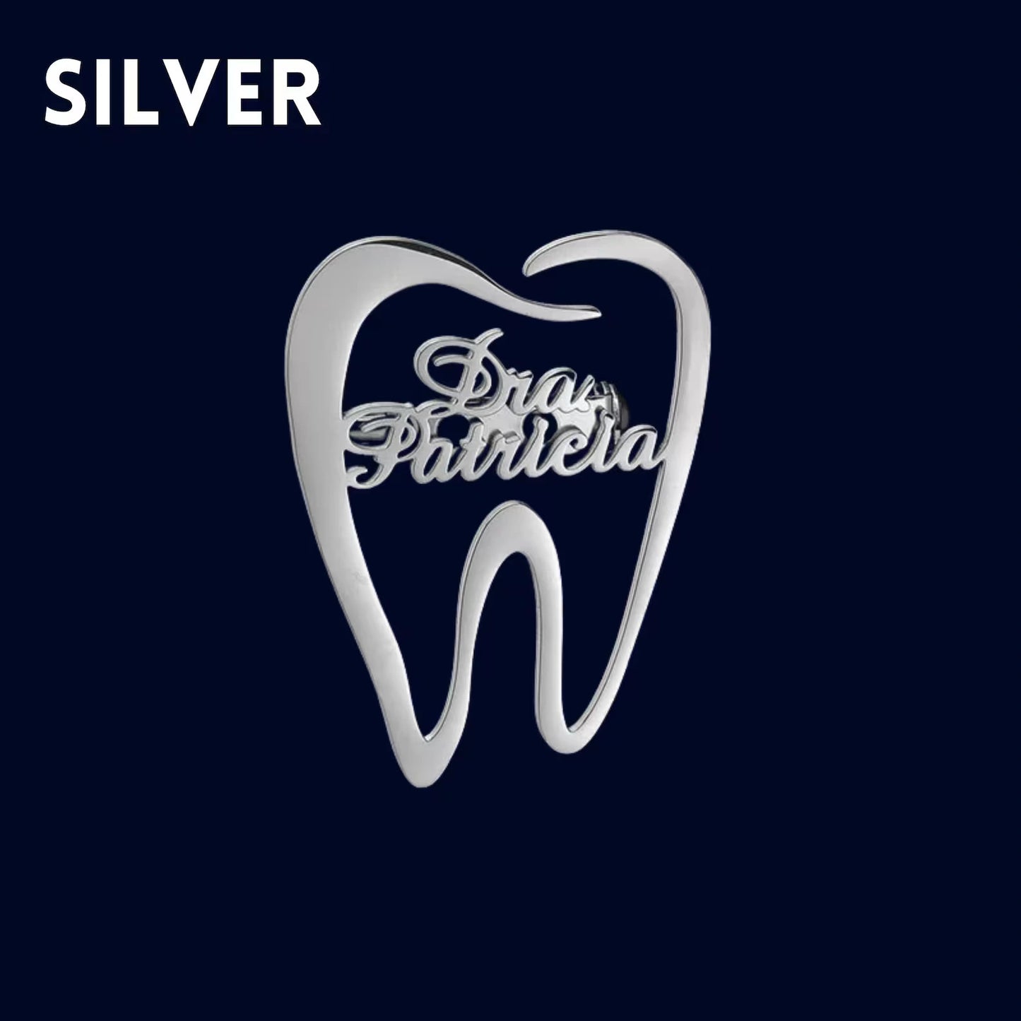 Personalized Tooth Name Brooch – Custom Dental Professional Lapel Pin