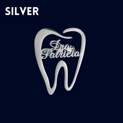 Personalized Tooth Name Brooch – Custom Dental Professional Lapel Pin