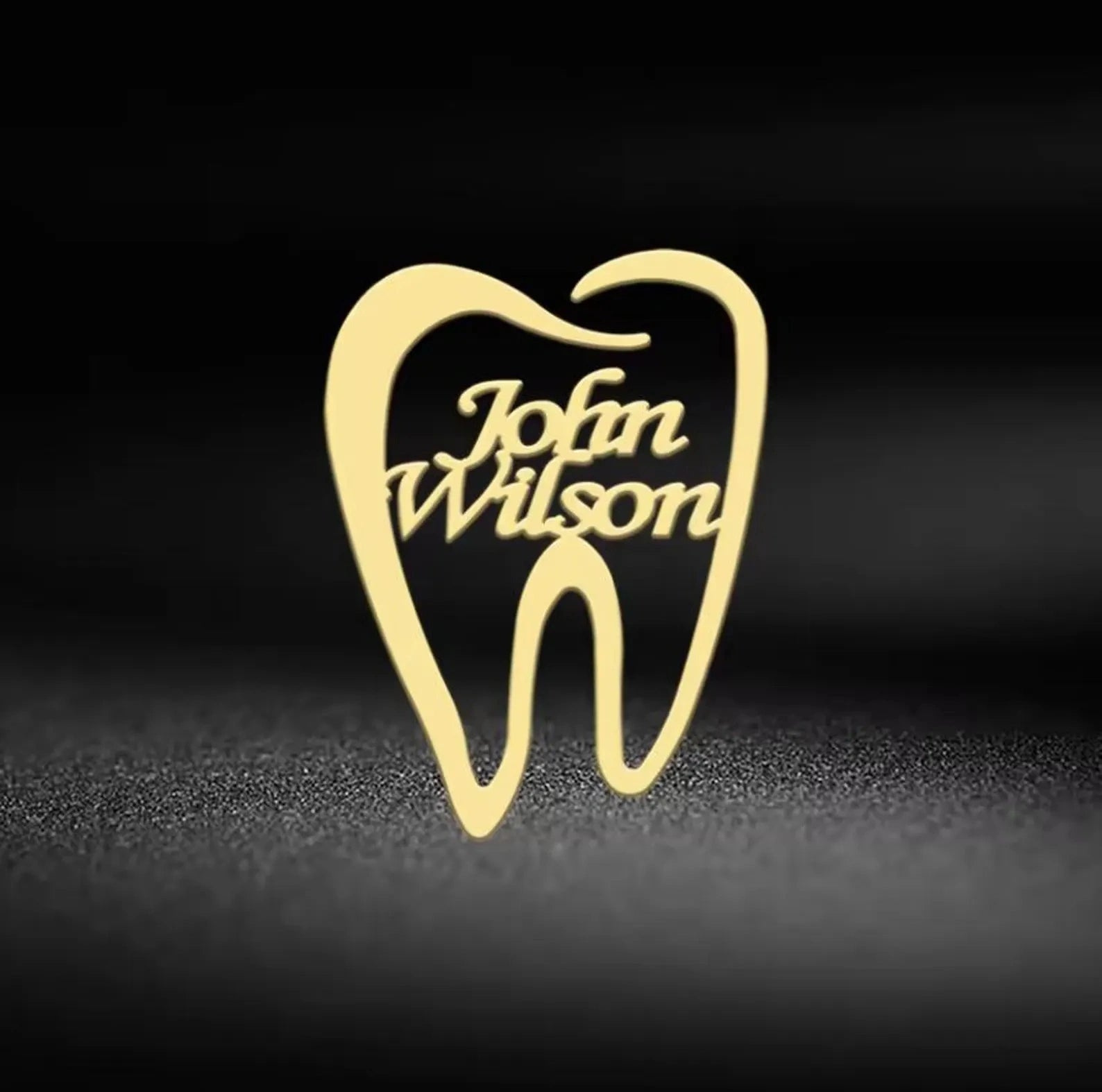 Custom Tooth Name Brooch Pin for Dentists, Doctors,& Nurses Gift