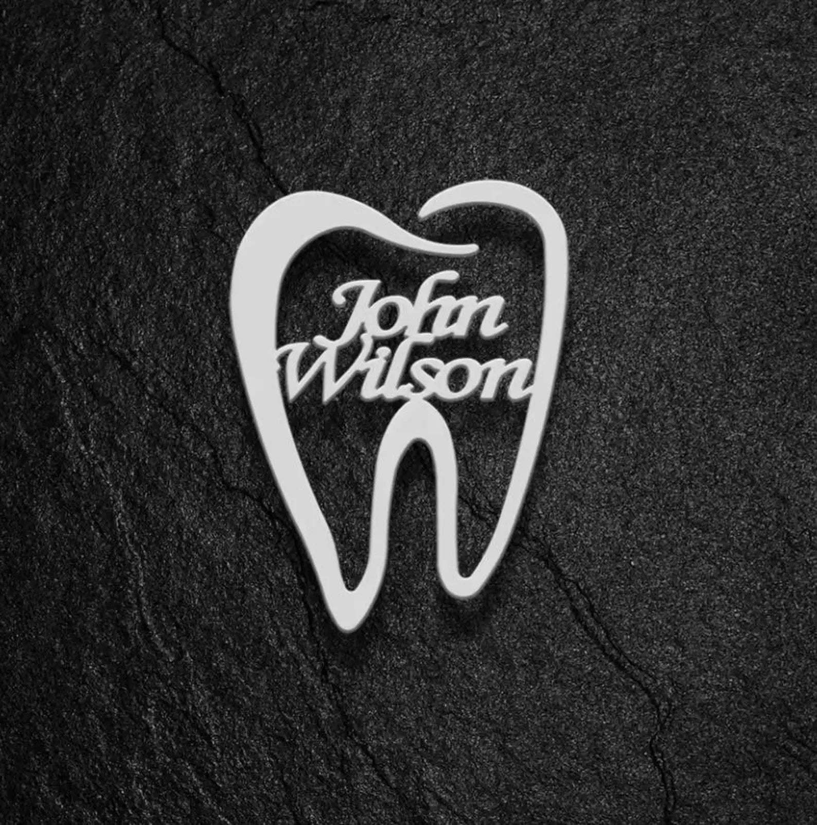 Custom Tooth Name Brooch Pin for Dentists, Doctors,& Nurses Gift
