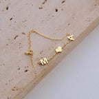 Personalised Two Initials Couple Chain Bracelet for Women & Girls | Custom Double Alphabet Letter Bracelet with Heart | Stainless Steel Gold Plated Jewellery Gift for Her