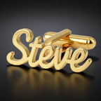 Personalized Name Cufflinks for Men – Script Initial Cufflinks – Perfect Wedding & Groom Gift