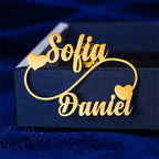 Infinity Love Personalized Couple Name Brooch for Anniversary & Wedding Gift