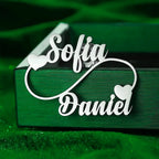 Infinity Love Personalized Couple Name Brooch for Anniversary & Wedding Gift