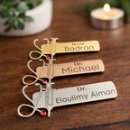 Personalized Doctor Name Brooch Pin for Women – Custom Gold Nurse Badge with Stethoscope & Syringe Design | Nurse Appreciation Gift