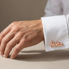 Personalized Name Cufflinks for Men – Script Initial Cufflinks – Perfect Wedding & Groom Gift