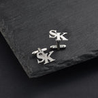 Personalized Double Initial Block Name Cufflinks - Custom Brass Monogram Men's Jewelry
