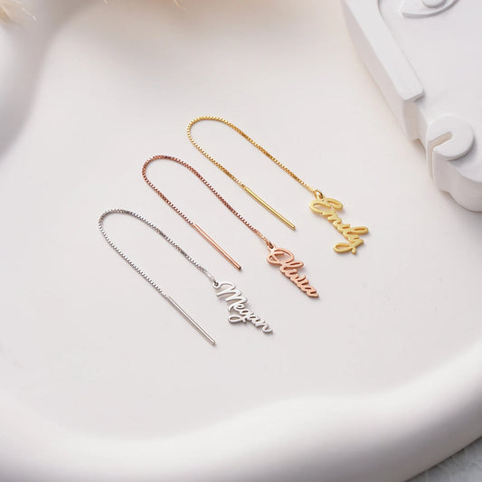 Moskai Personalized Sui Dhaga Needle & Thread Dangle Earrings