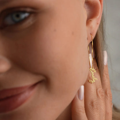 Moskai Personalized Sui Dhaga Needle & Thread Dangle Earrings