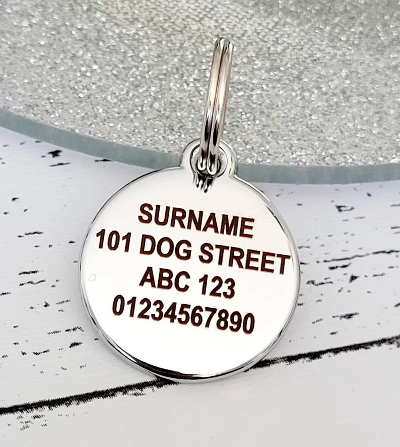 Moskai Quality Coloured Paw or Heart Pet ID Tag – Laser Engraved Dog & Cat Tag