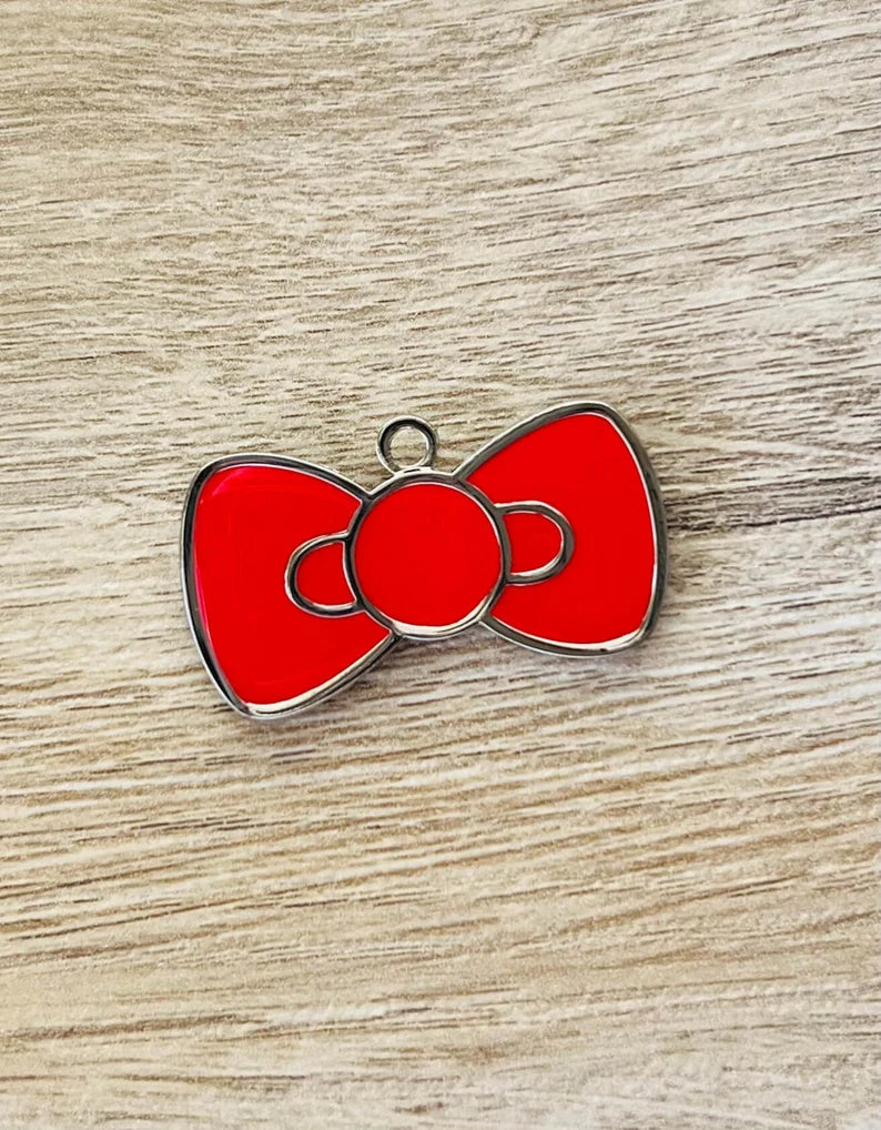 Moskai Bow Pet ID Tag – Personalized Name Tag for Puppy & Cat