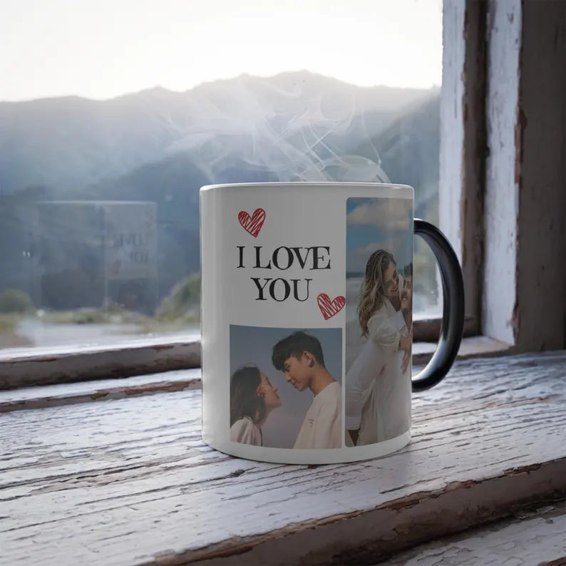 Moskai Personalized Heat Sensitive Magic Mug – Custom Photo Valentine’s Day Gift Coffee Cup