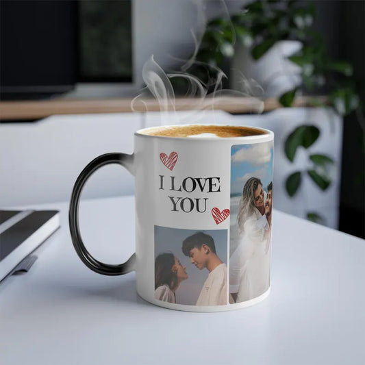 Moskai Personalized Heat Sensitive Magic Mug – Custom Photo Valentine’s Day Gift Coffee Cup