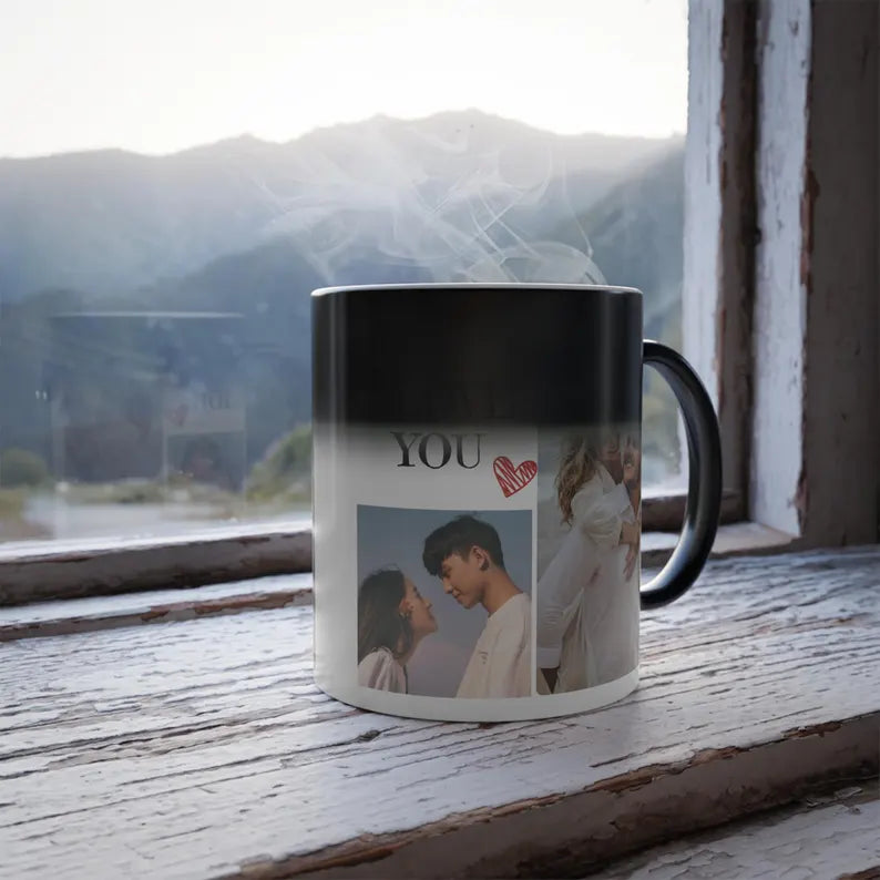 Moskai Personalized Heat Sensitive Magic Mug – Custom Photo Valentine’s Day Gift Coffee Cup