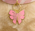 Moskai Pink Bow Enamel Pet ID Tag – Engraved Dog & Cat Name Tag