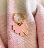 Moskai Pink Bow Enamel Pet ID Tag – Engraved Dog & Cat Name Tag