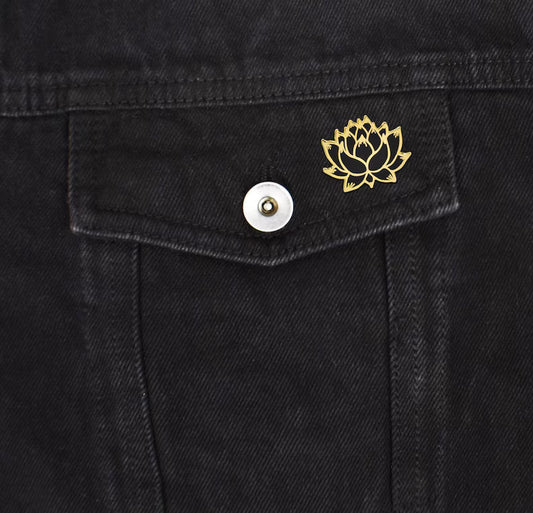 Moskai Lotus Flower Hard Enamel Lapel Pin – Premium Metal Designer Badge