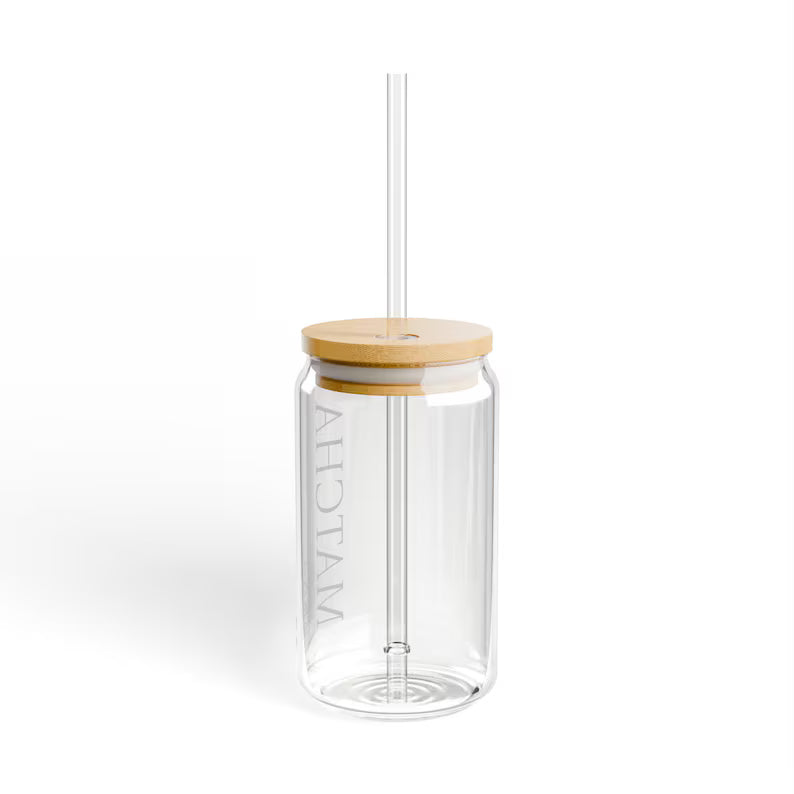 Moskai Black 16oz Matcha Sipper Glass – Trendy Hydration Tumbler