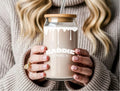 Moskai Baddie Fuel Iced Coffee Glass Cup with Bamboo Lid & Reusable Straw – Aesthetic Clear Tumbler