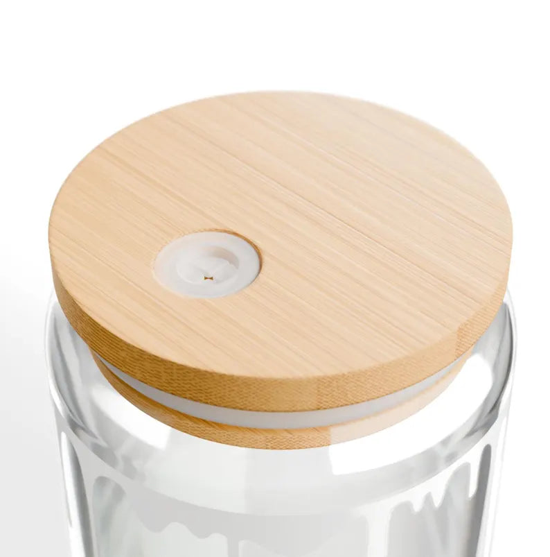 Moskai Baddie Fuel Iced Coffee Glass Cup with Bamboo Lid & Reusable Straw – Aesthetic Clear Tumbler