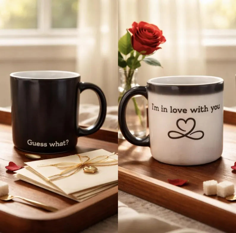 Moskai Magic Heat Changing Mug – Surprise Message Reveal Coffee Cup When Hot