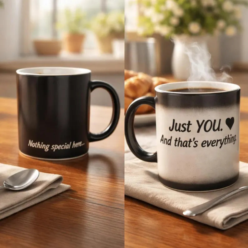 Moskai Magic Heat Changing Mug – Surprise Message Reveal Coffee Cup When Hot